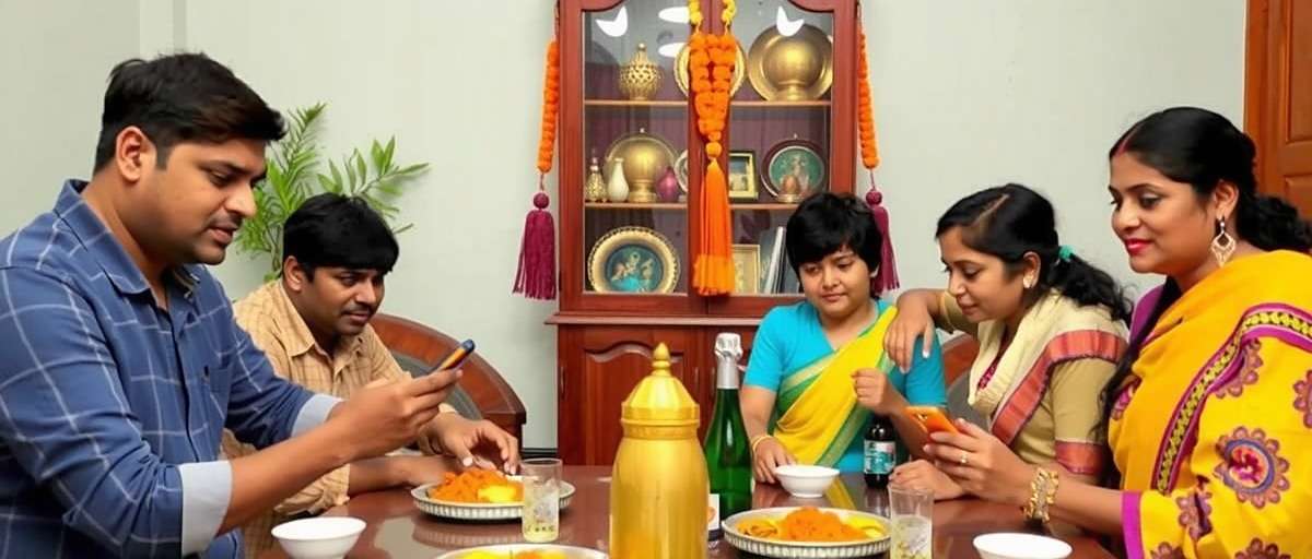 Biryani Blitz Family Gameplay Indian family playing Biryani Blitz together on mobile devices